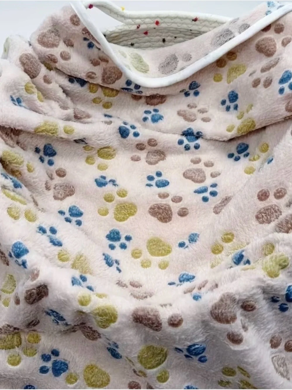 Plush Paw Print Pet Blanket - 20” x 30” Gray, Lavender or Tan